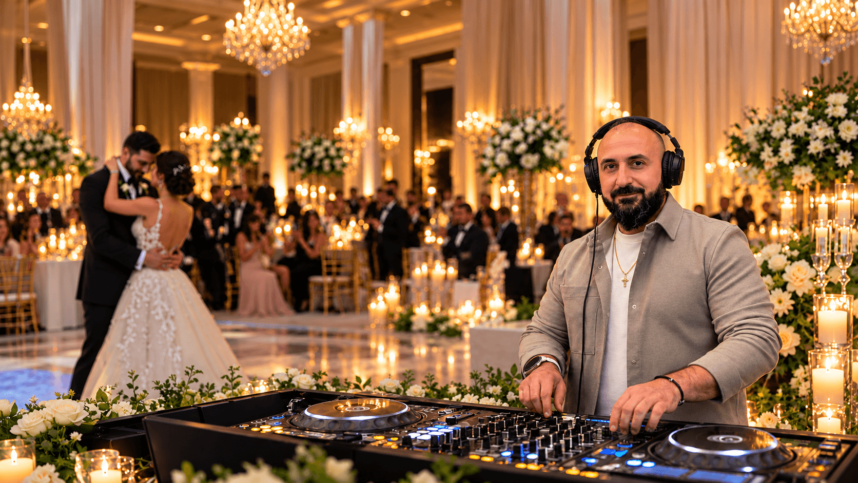 DJ Ben performing at an elegant wedding reception
